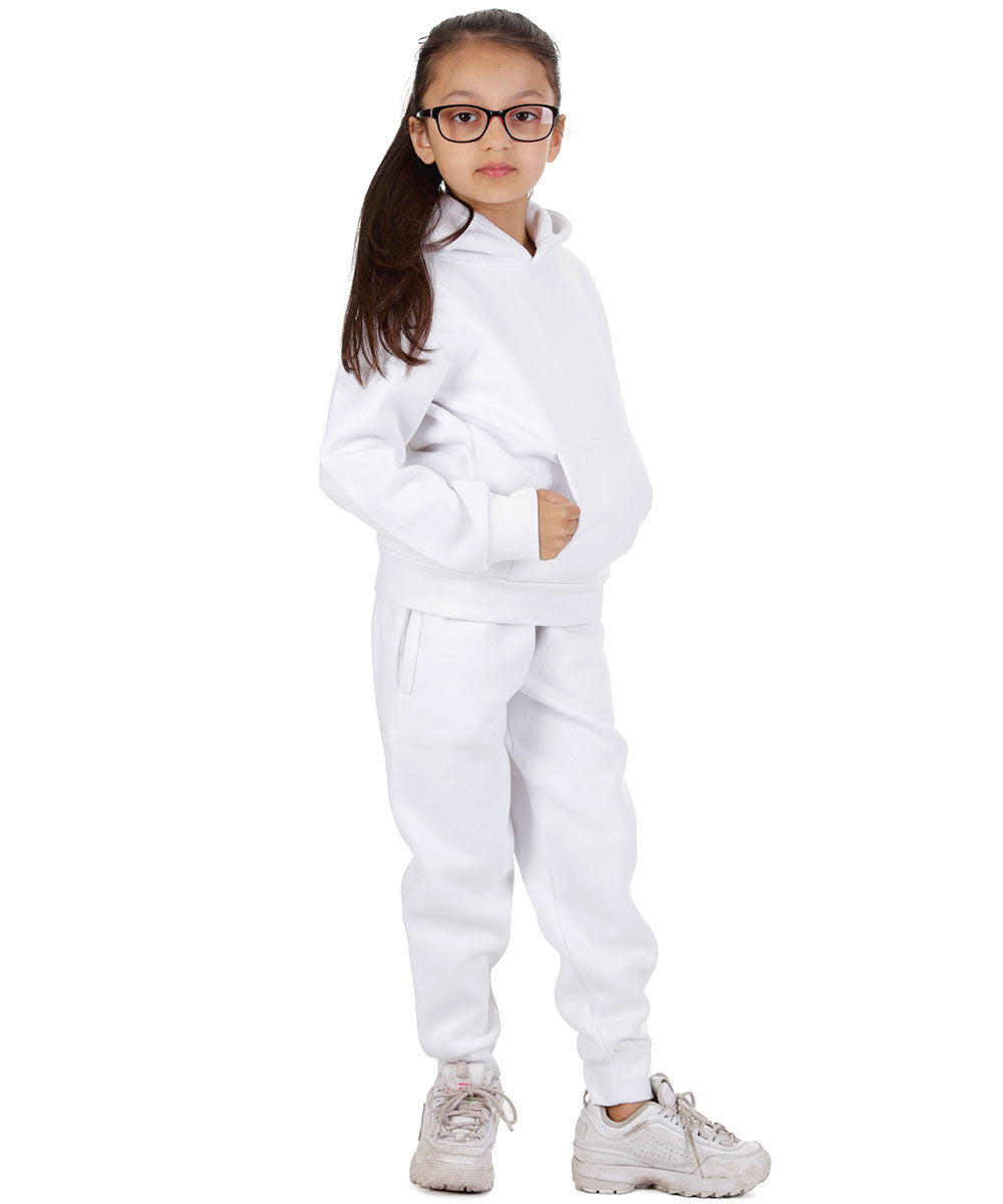 Trendy Toggs Kids Overhead Hoodie White Tracksuit