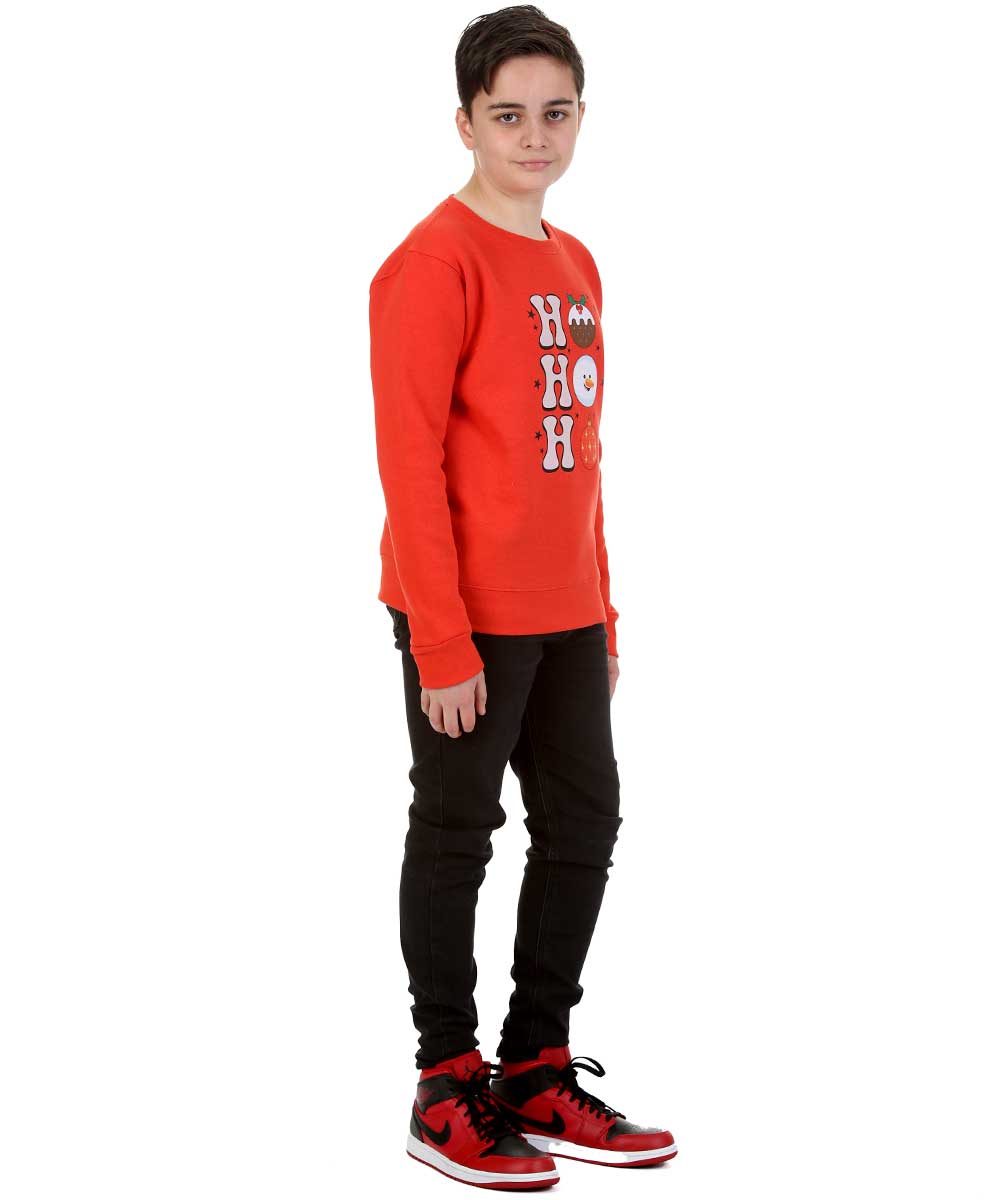 Trendy Toggs Kids Christmas HO HO HO Jumper Red