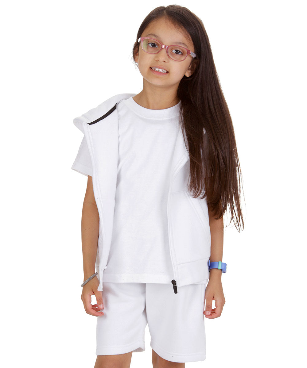 Kids White 2-Piece Gilet and Shorts Set