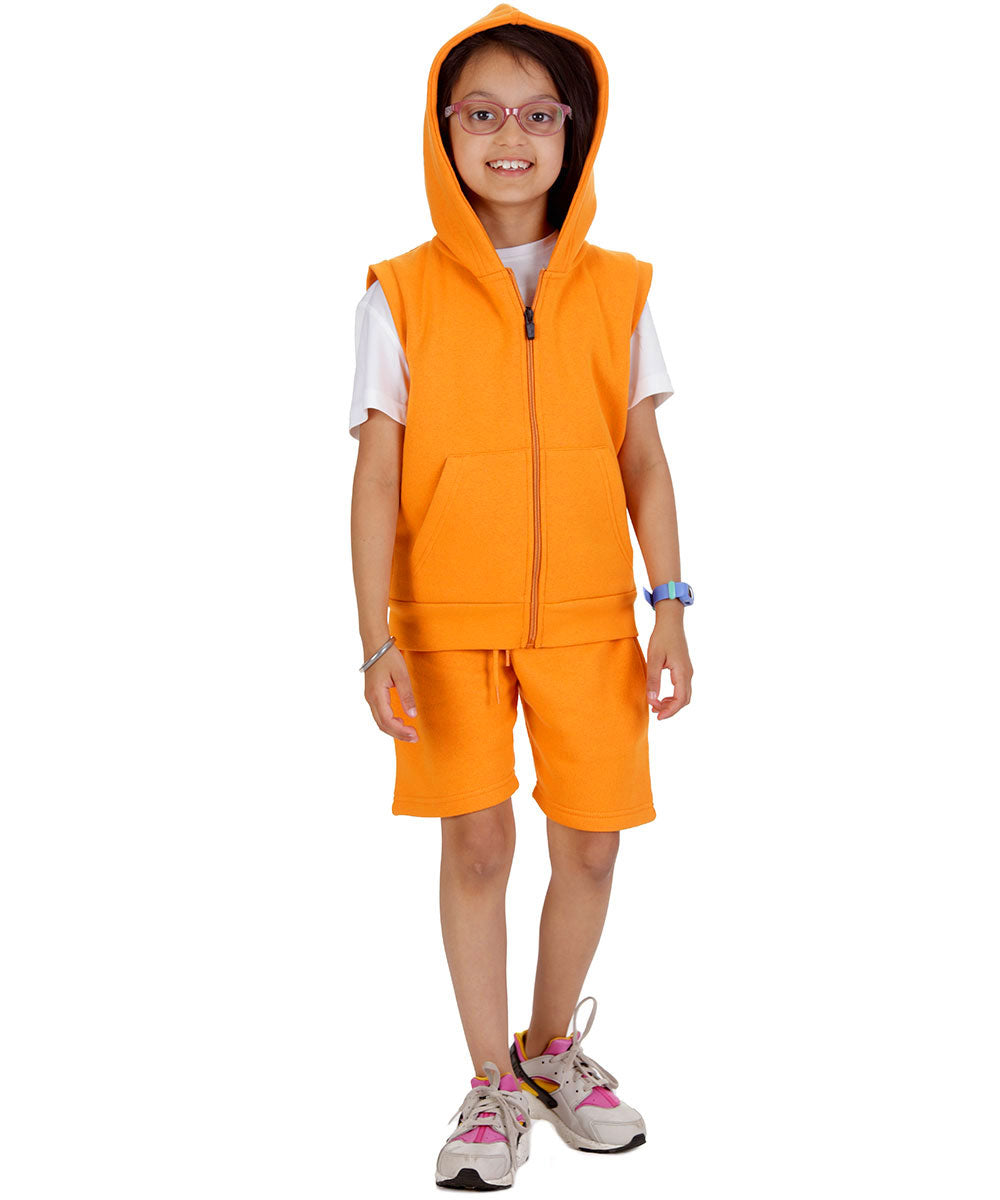 Kids Orange 2-Piece Gilet and Shorts Set