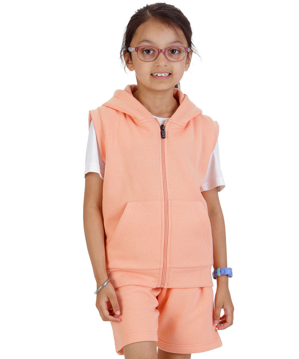 Kids Salmon 2-Piece Gilet and Shorts Set