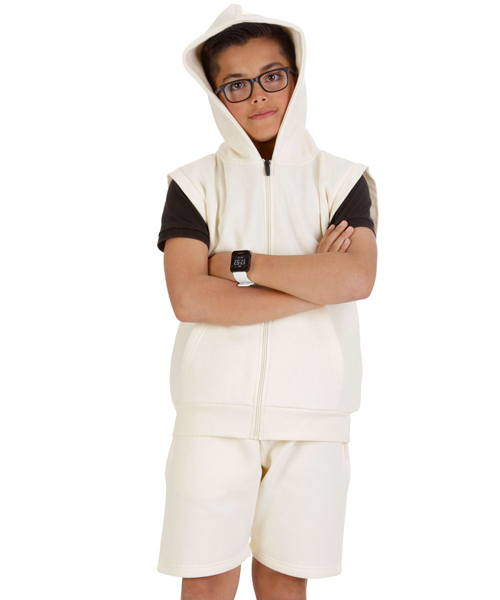 Kids Cream 2-Piece Gilet and Shorts Set