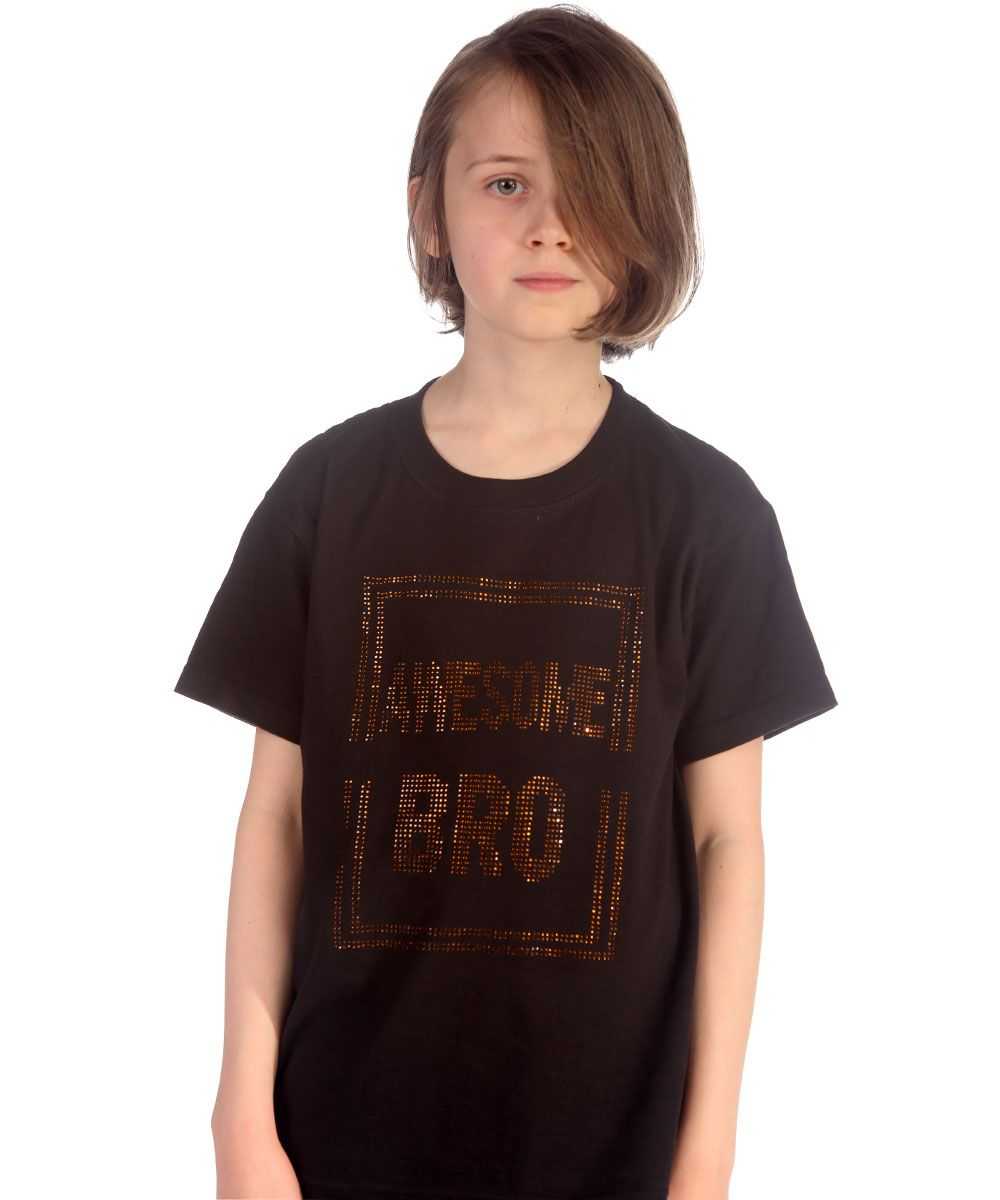 Trendy Toggs Kids Awesome Bro Rhinestone Black T-shirt