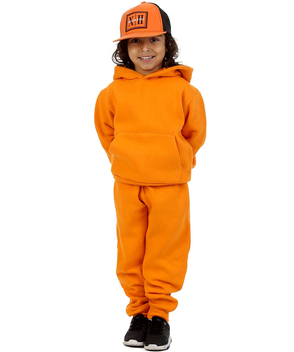 Trendy Toggs Kids Overhead Hoodie Orange Tracksuit