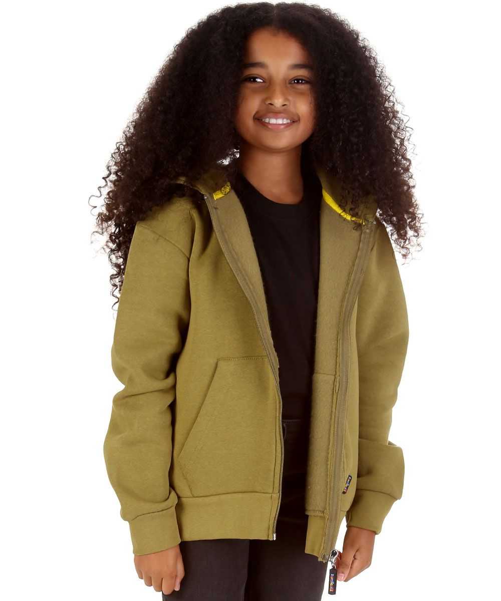 Trendy Toggs Kids Plain Olive Green Zip Up Hoodie