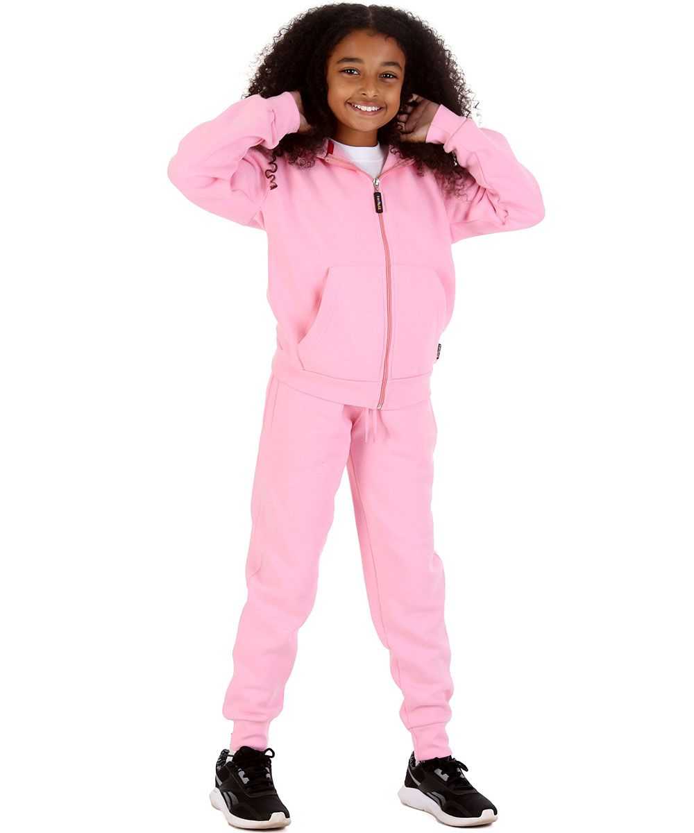 Trendy Toggs Kids Fleece Zip Up Pink Tracksuit