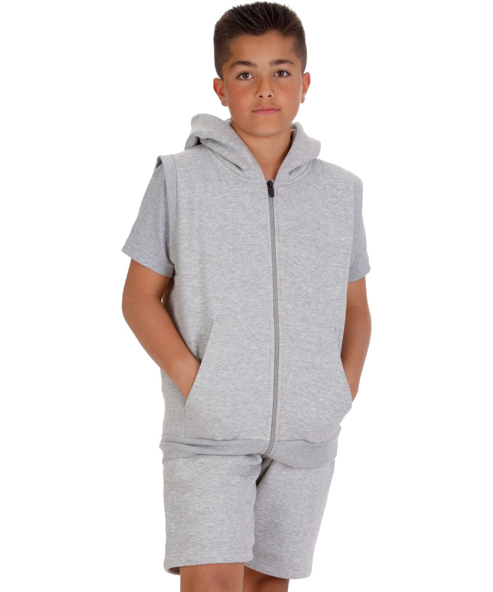 Kids Oxford Grey 2-Piece Gilet and Shorts Set