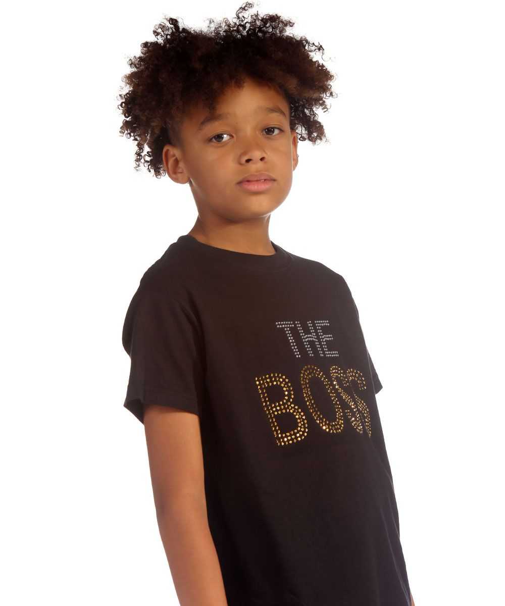 Trendy Toggs Kids The Boss Rhinestone Black T-shirt