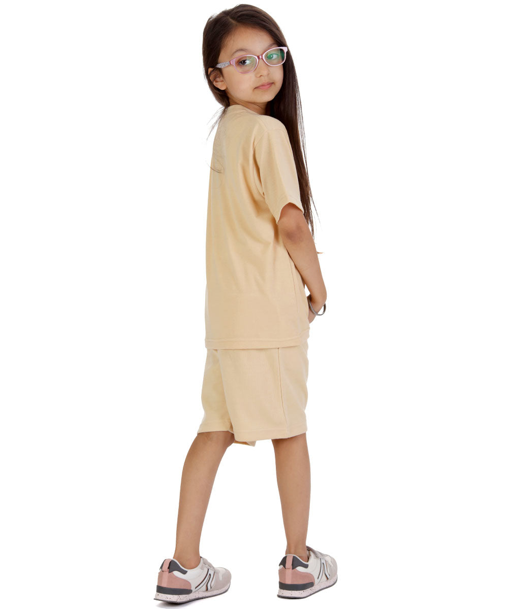 Kids Nude T-shirt and Shorts Set