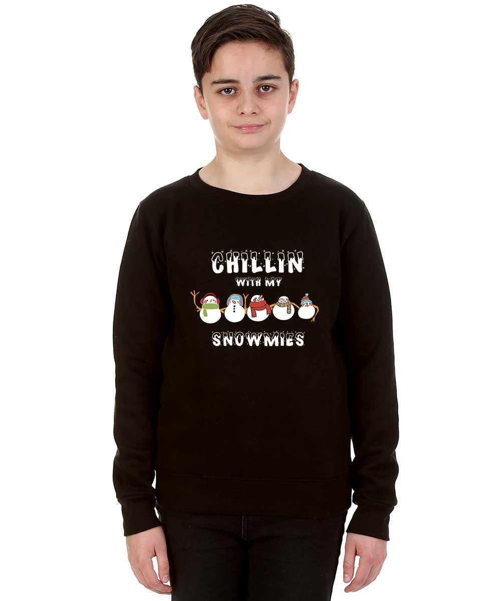 Trendy Toggs Kids Snowmies Christmas Jumper Black