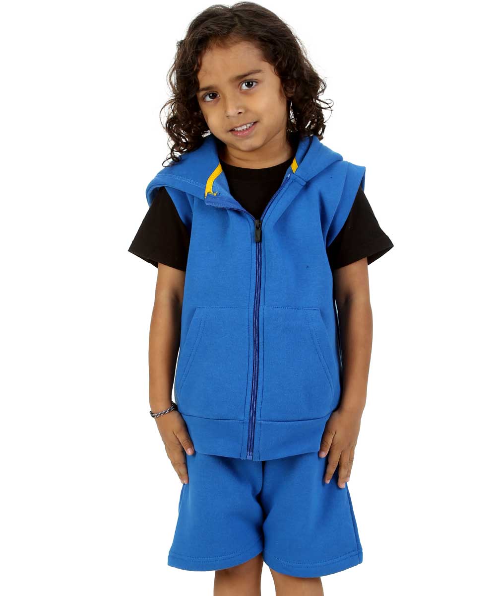 Kids Royal Blue 2-Piece Gilet and Shorts Set