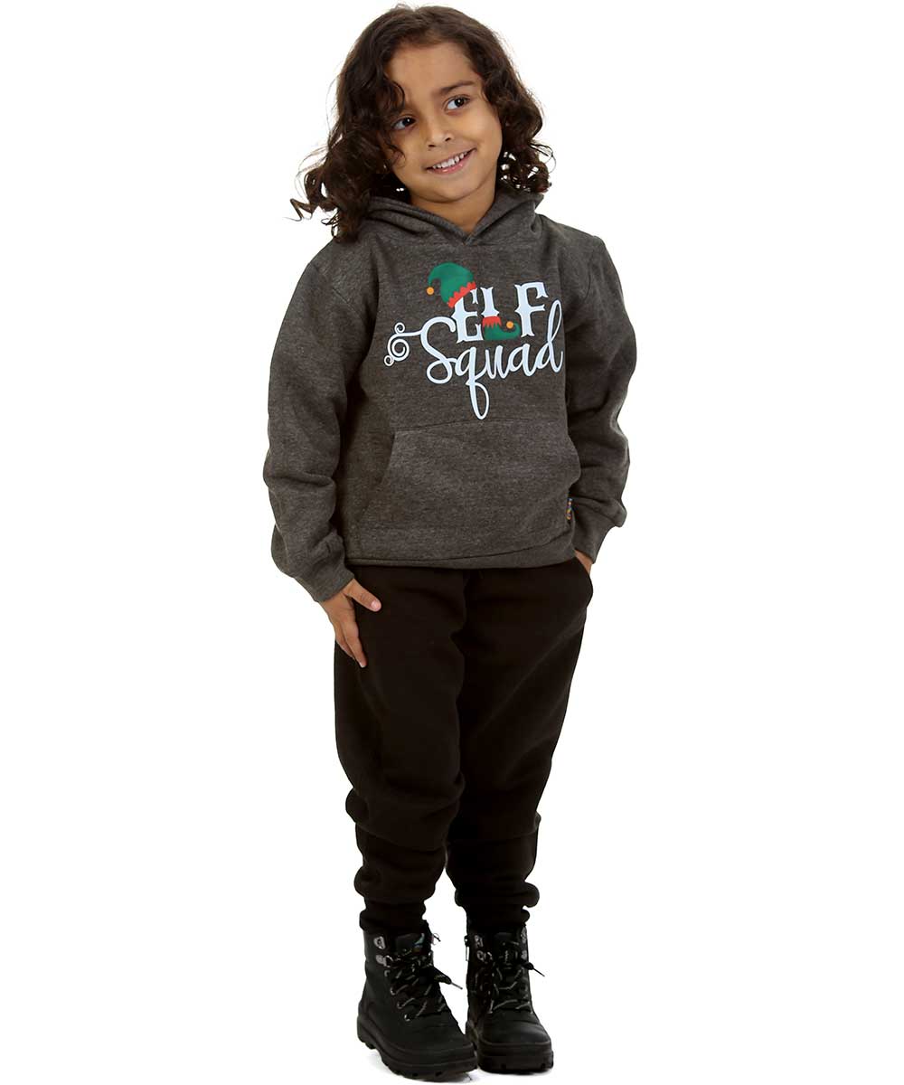 Trendy Toggs Kids Elf Squad Overhead Hoodie Charcoal
