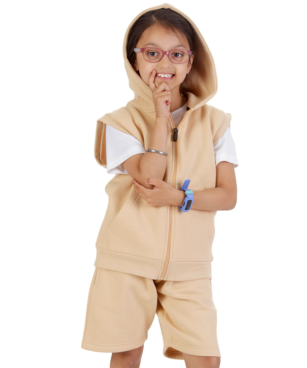 Kids Nude 2-Piece Gilet and Shorts Set