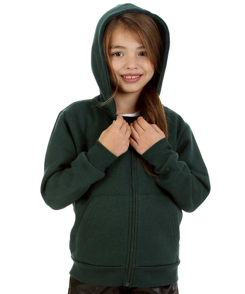 School Zip Thru Hoodie - Bottle Green