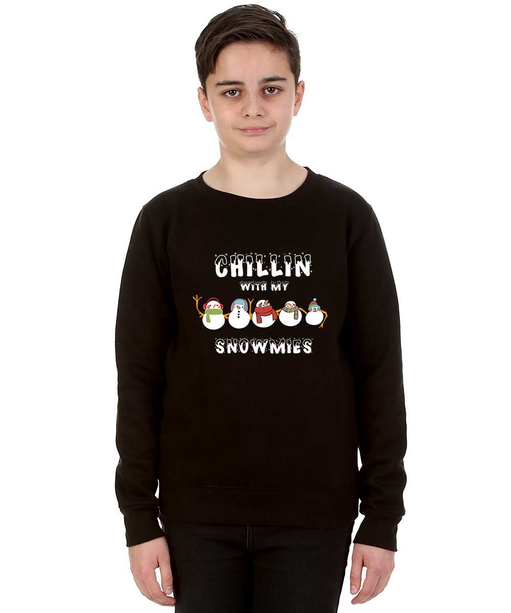 Trendy Toggs Kids Snowmies Christmas Jumper Black