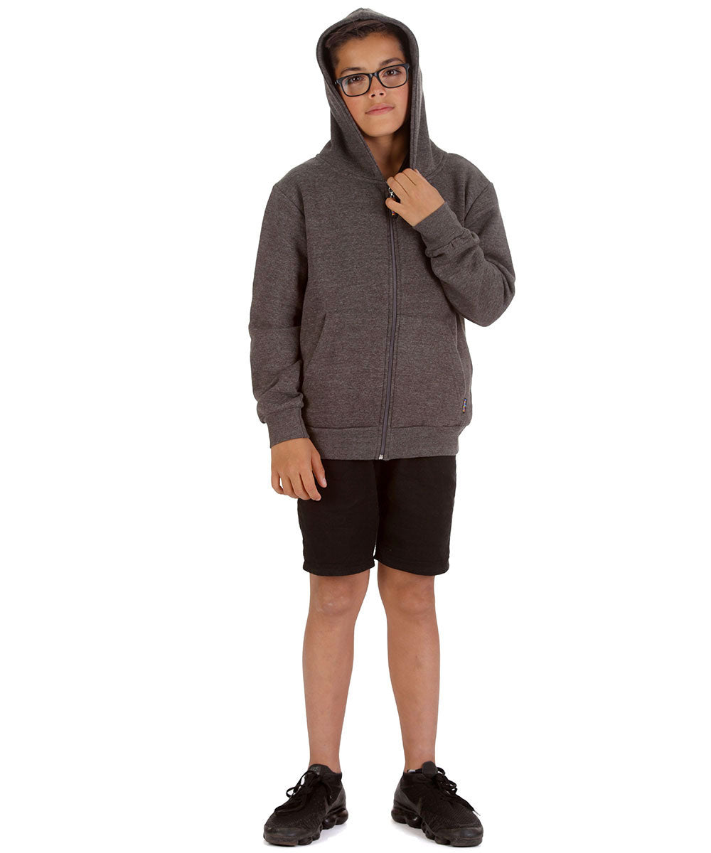 Trendy Toggs Kids Plain Charcoal Zip Up Hoodie