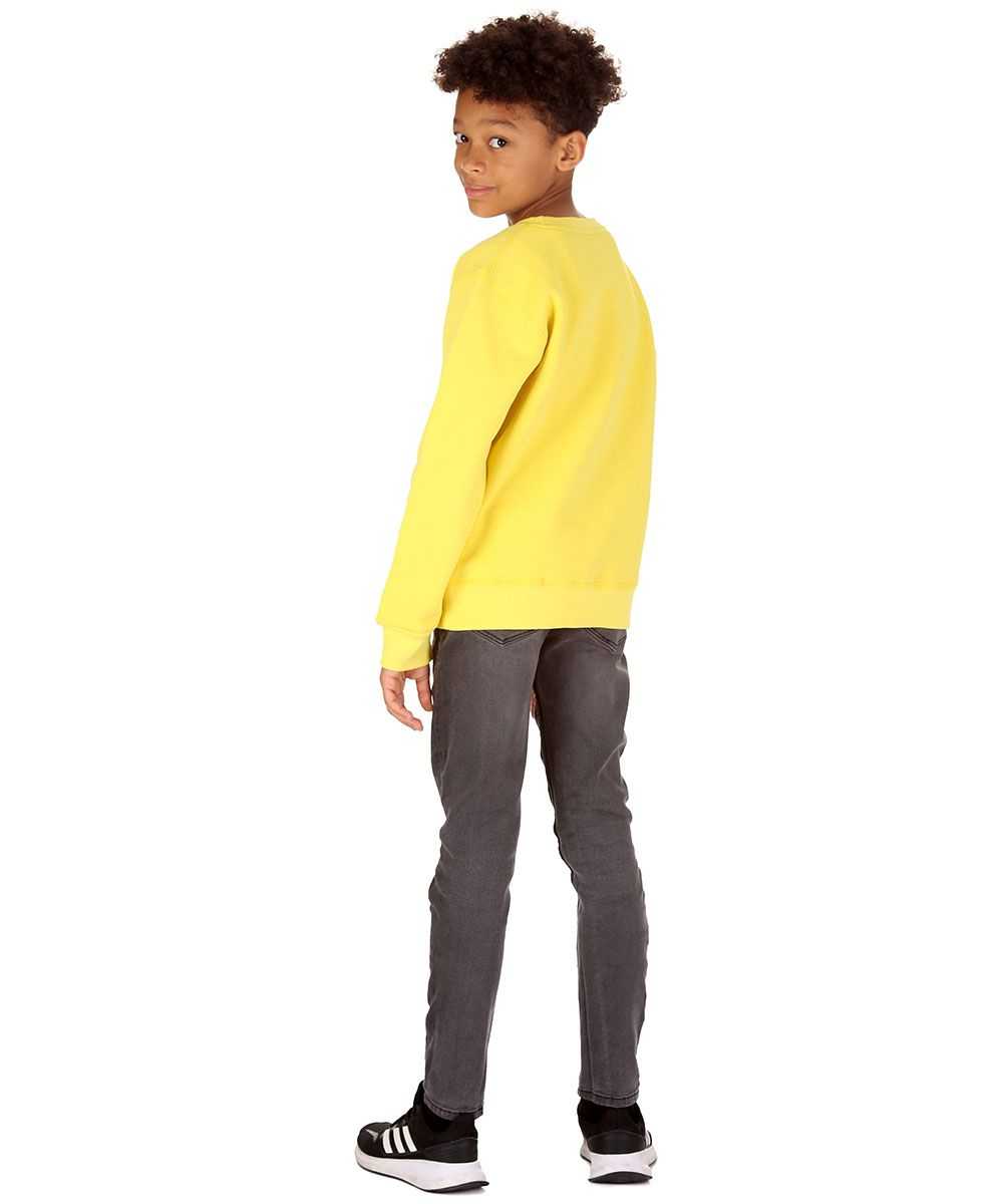 Kids 3 Wise Monkey Print Yellow Sweatshirt