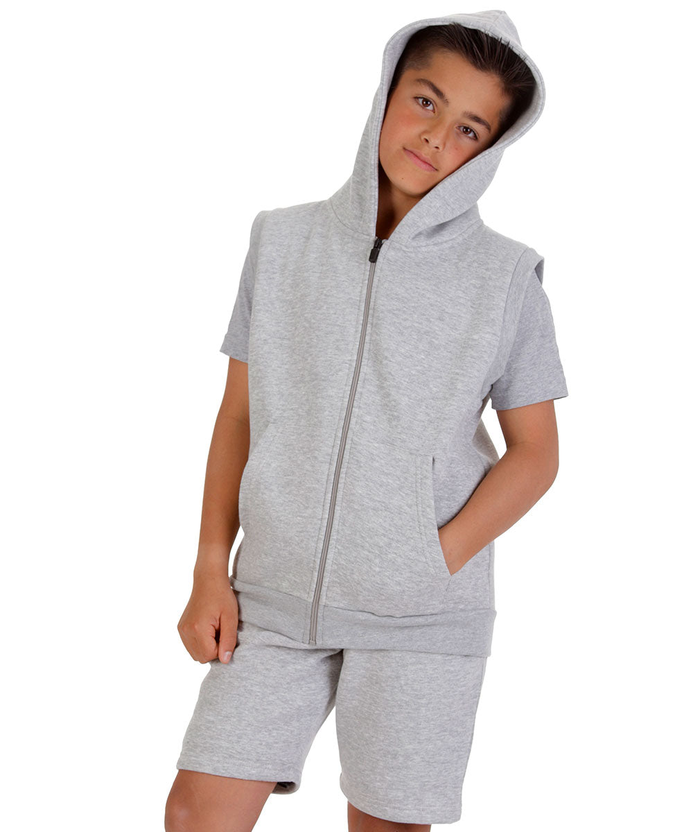 Kids Oxford Grey 2-Piece Gilet and Shorts Set