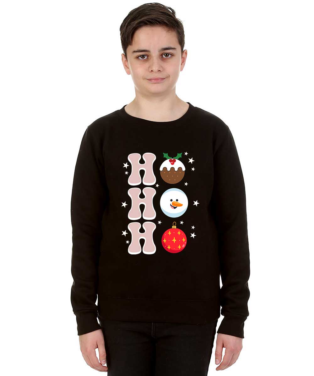 Trendy Toggs Kids Christmas HO HO HO Jumper Black