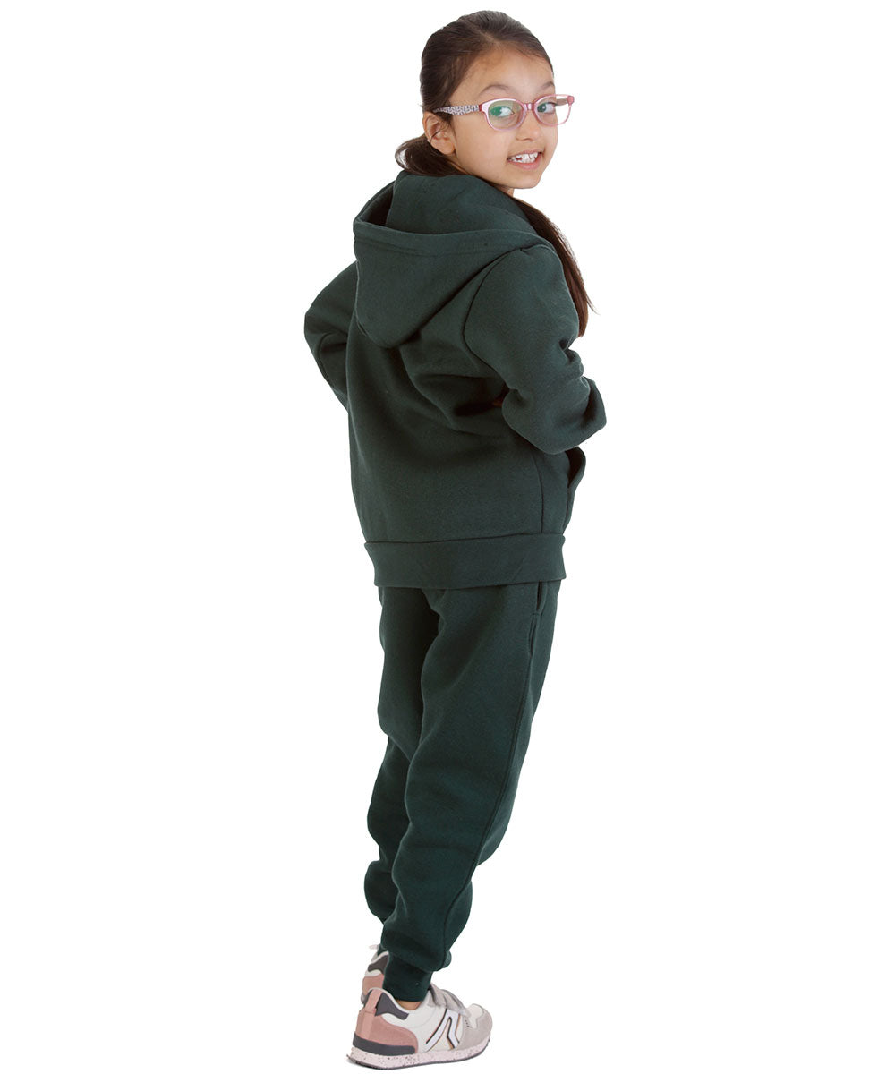Trendy Toggs Kids Fleece Zip Up Bottle Green Tracksuit