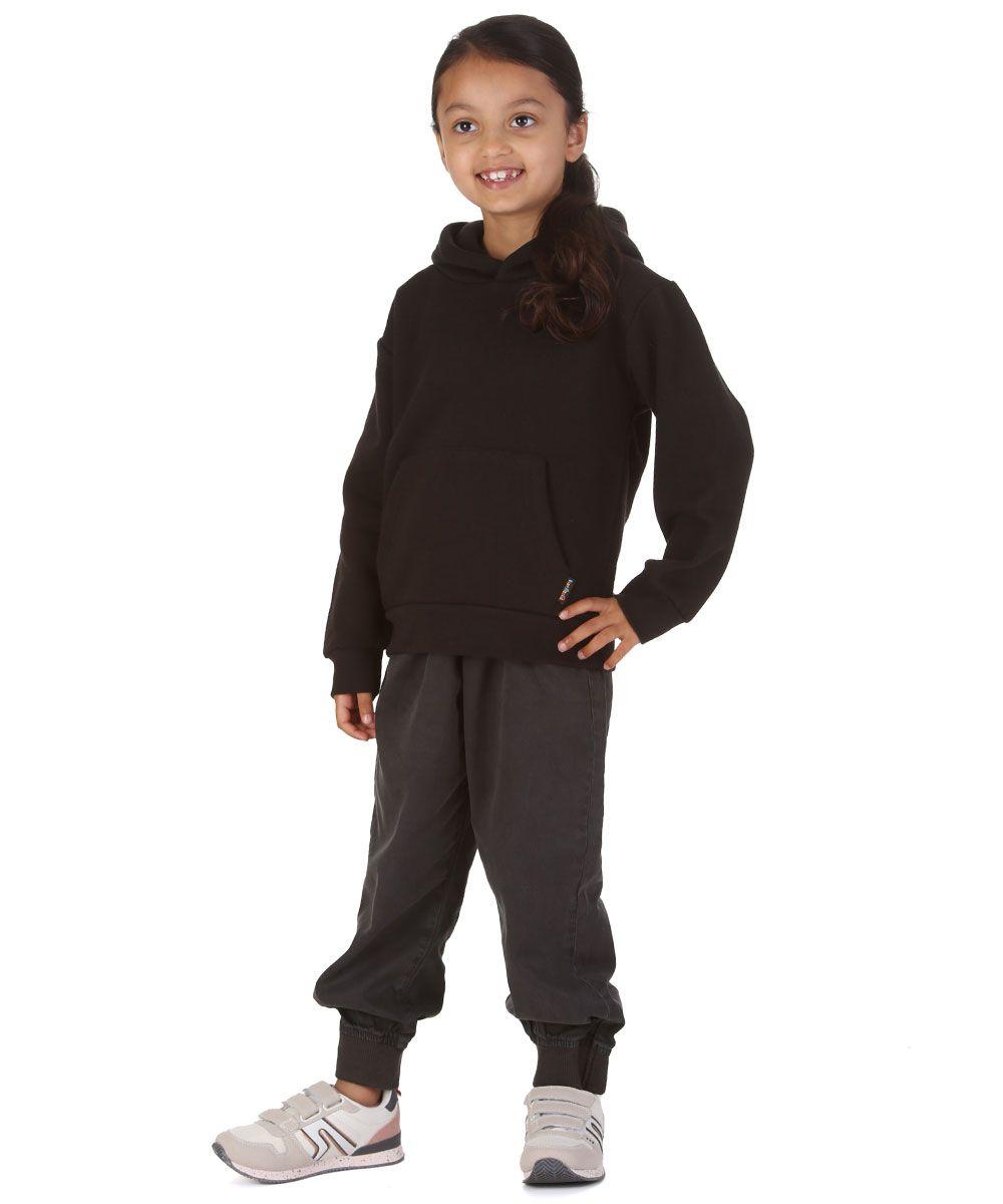 Trendy Toggs Kids Plain Overhead Black Hoodie