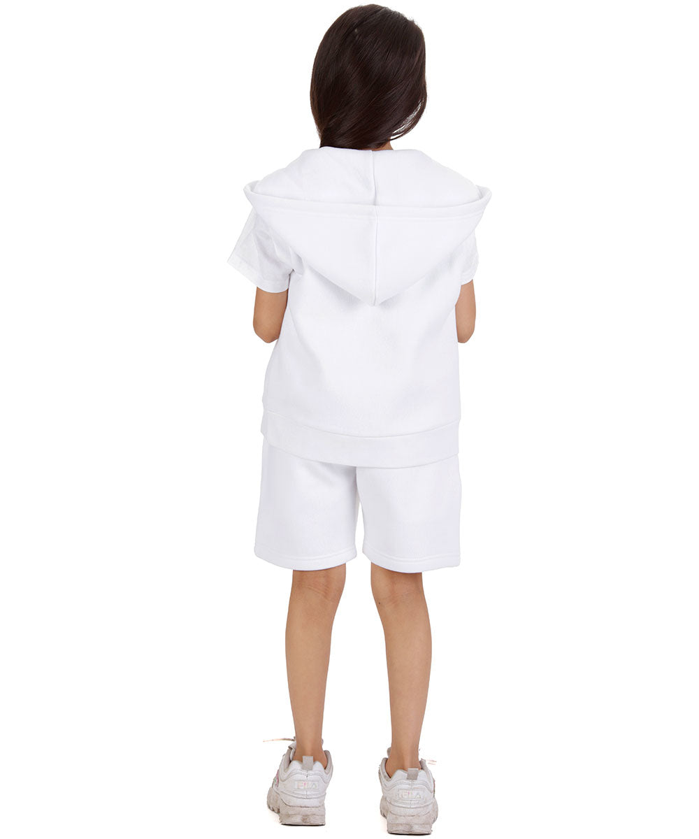 Kids White 2-Piece Gilet and Shorts Set