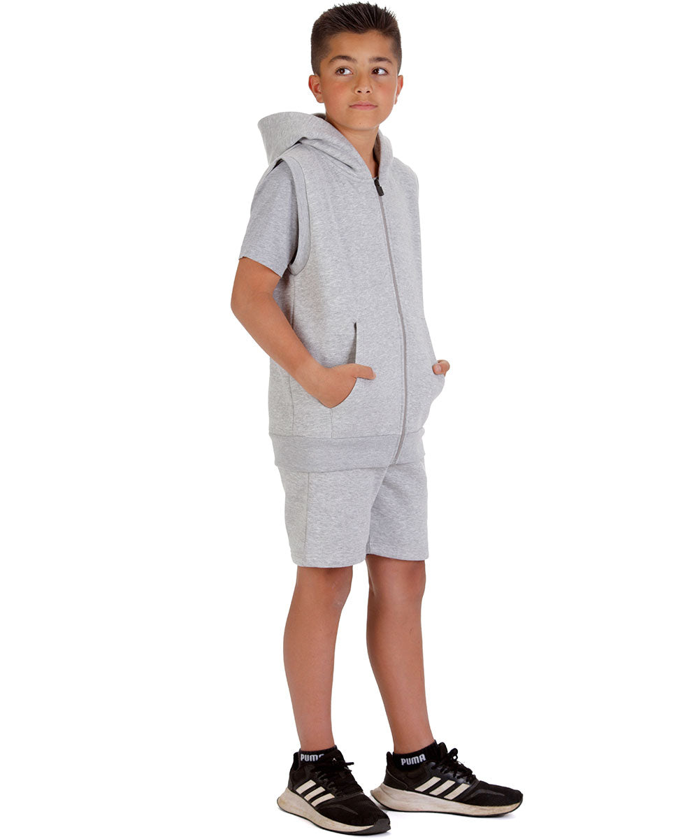 Kids Oxford Grey 2-Piece Gilet and Shorts Set