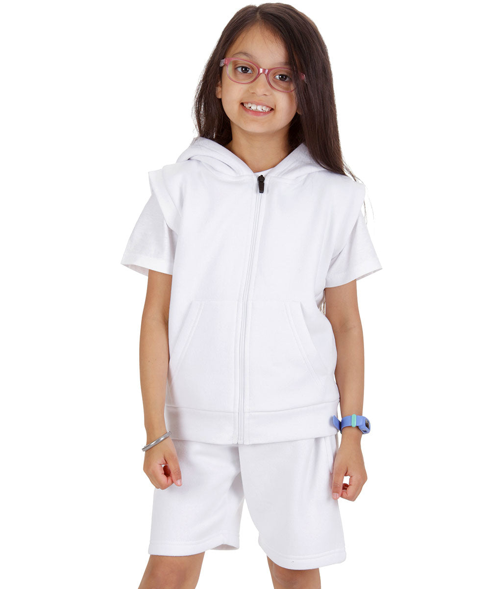 Kids White 2-Piece Gilet and Shorts Set