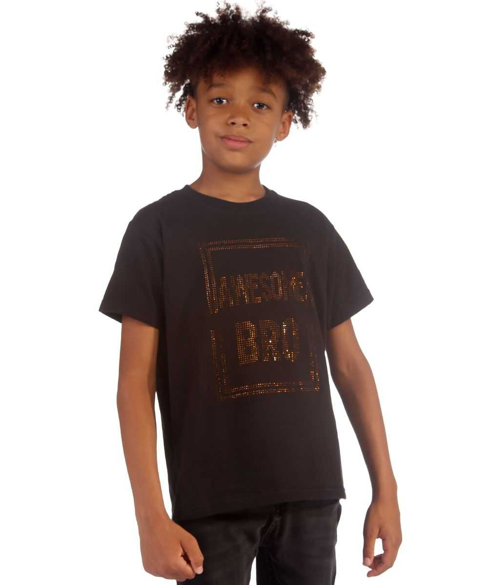 Trendy Toggs Kids Awesome Bro Rhinestone Black T-shirt
