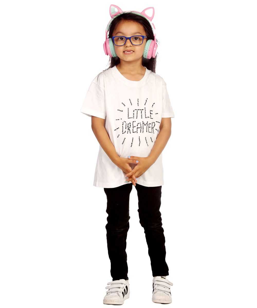 Trendy Toggs Kids Little Dreamer Rhinestone White T-shirt