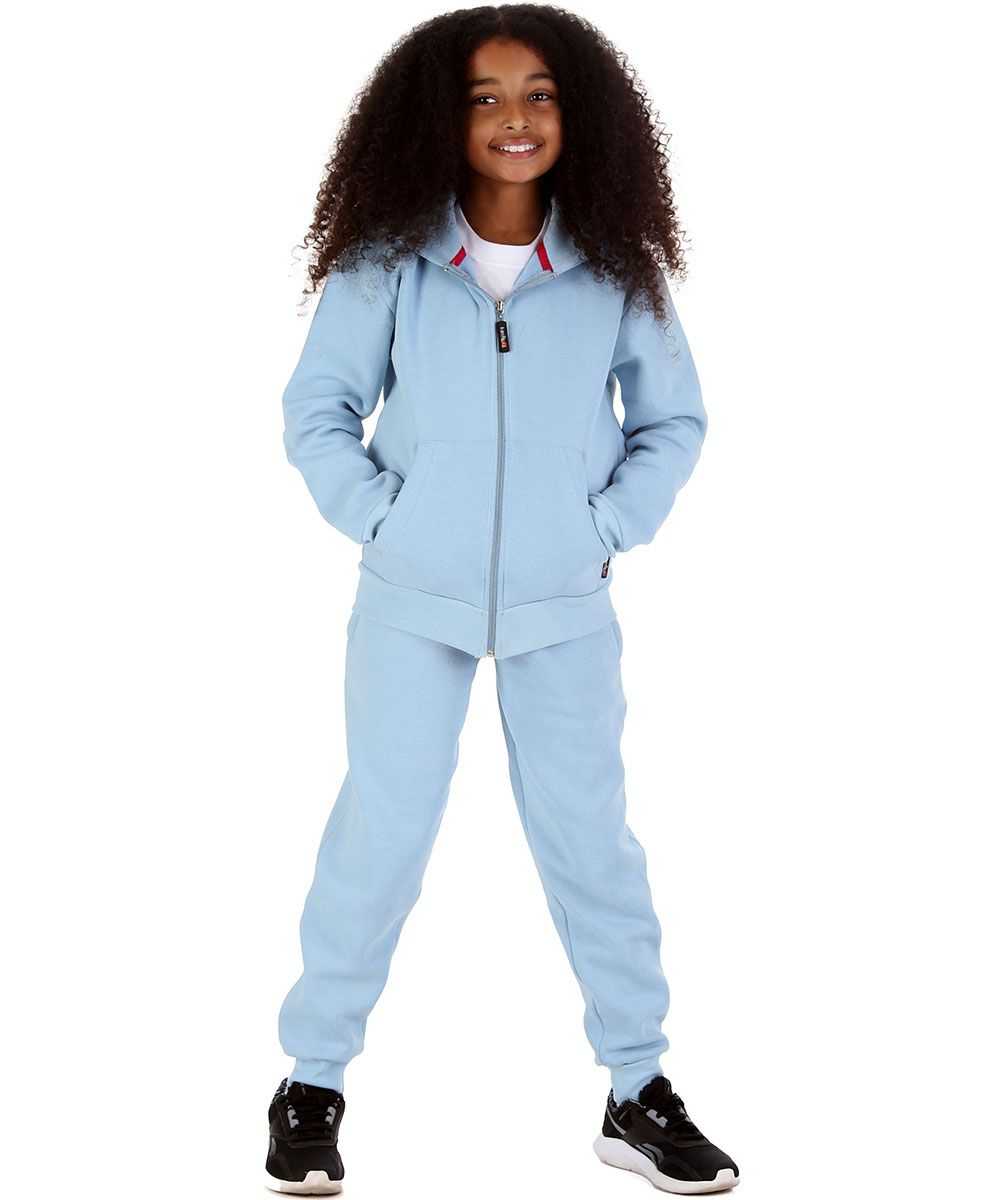 Trendy Toggs Kids Fleece Zip Up Denim Blue Tracksuit