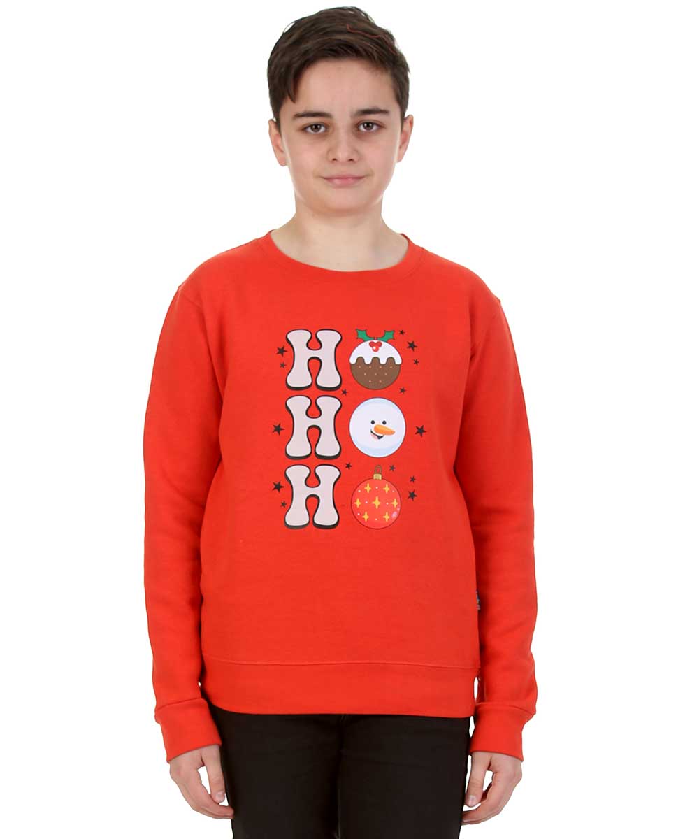 Trendy Toggs Kids Christmas HO HO HO Jumper Red