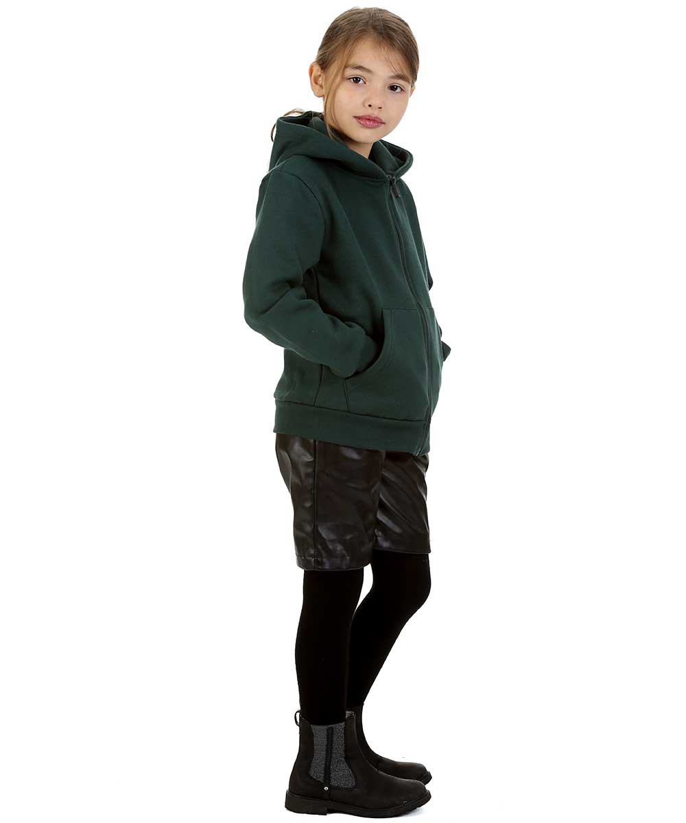 Trendy Toggs Kids Plain Bottle Green Zip Up Hoodie