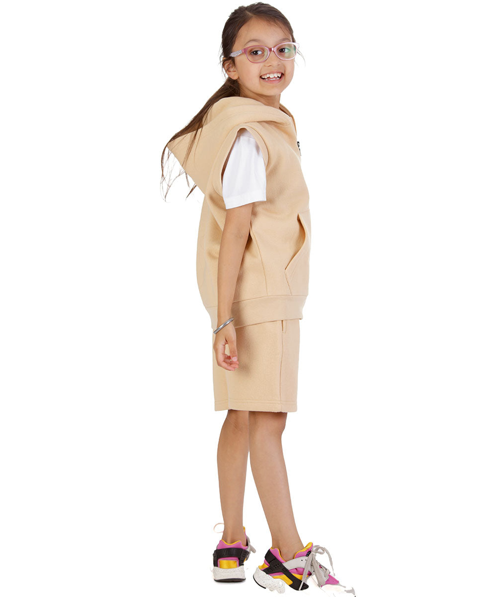 Kids Nude 2-Piece Gilet and Shorts Set