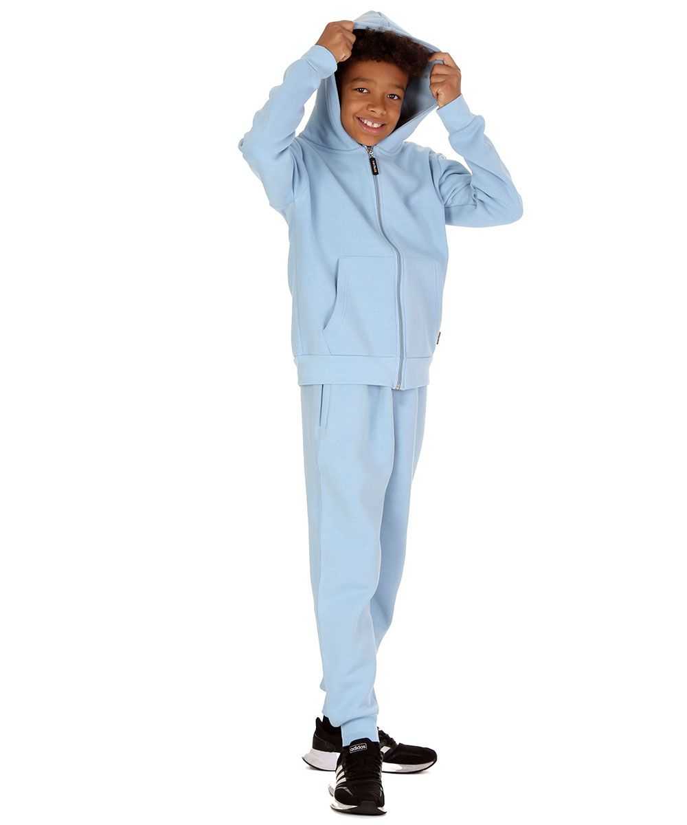 Trendy Toggs Kids Fleece Zip Up Denim Blue Tracksuit
