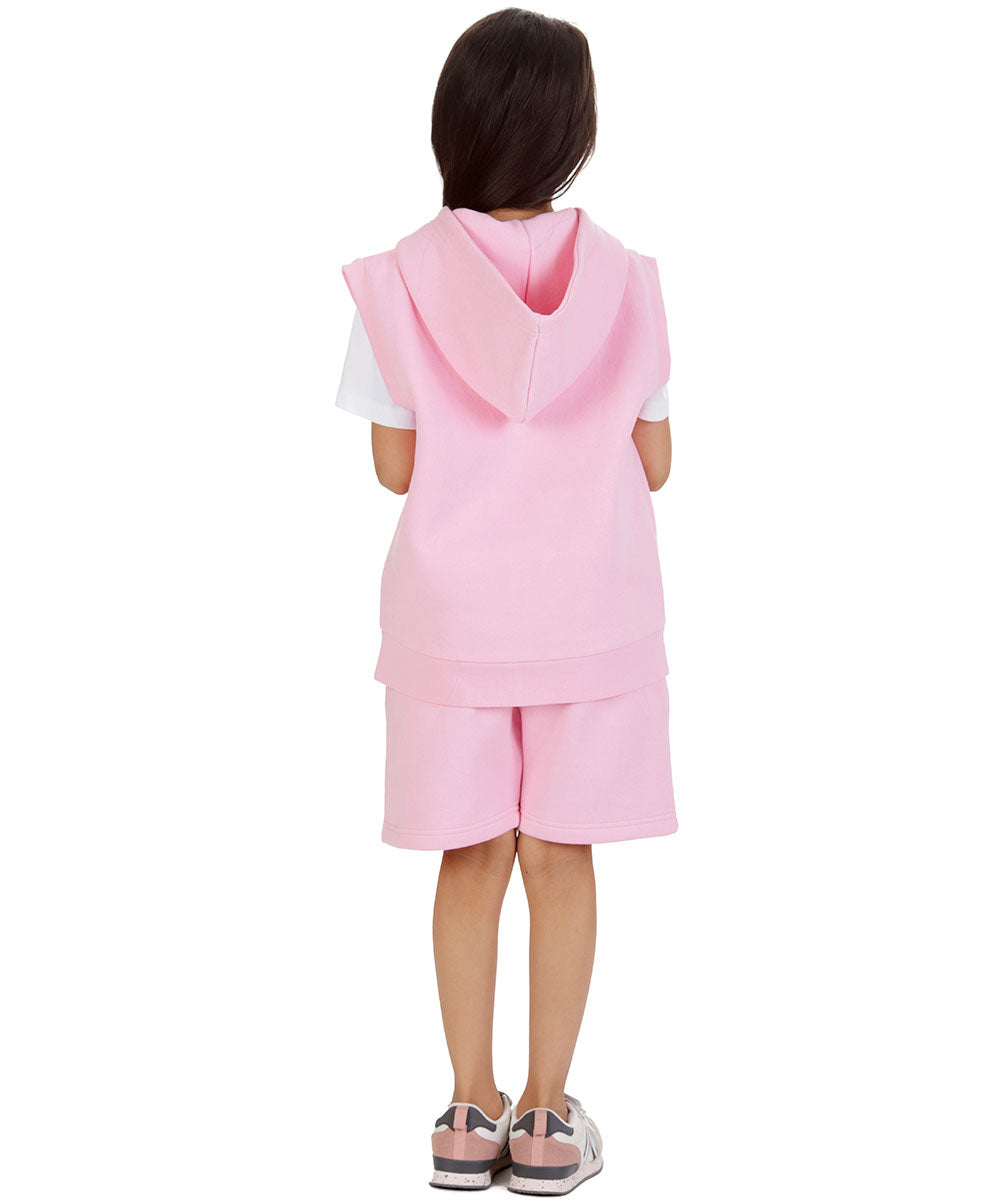 Kids Pink 2-Piece Gilet and Shorts Set