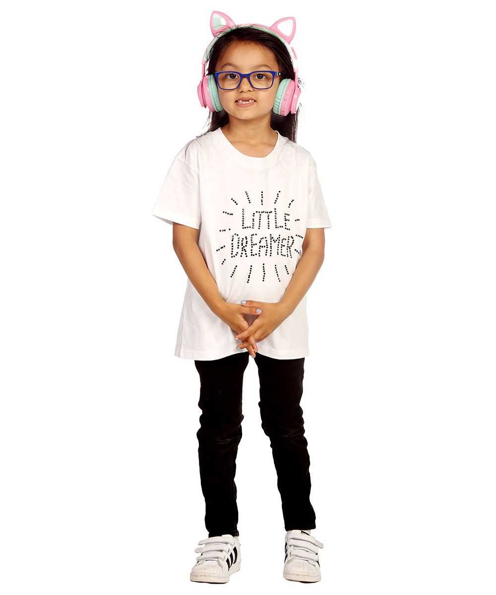 Trendy Toggs Kids Little Dreamer Rhinestone White T-shirt