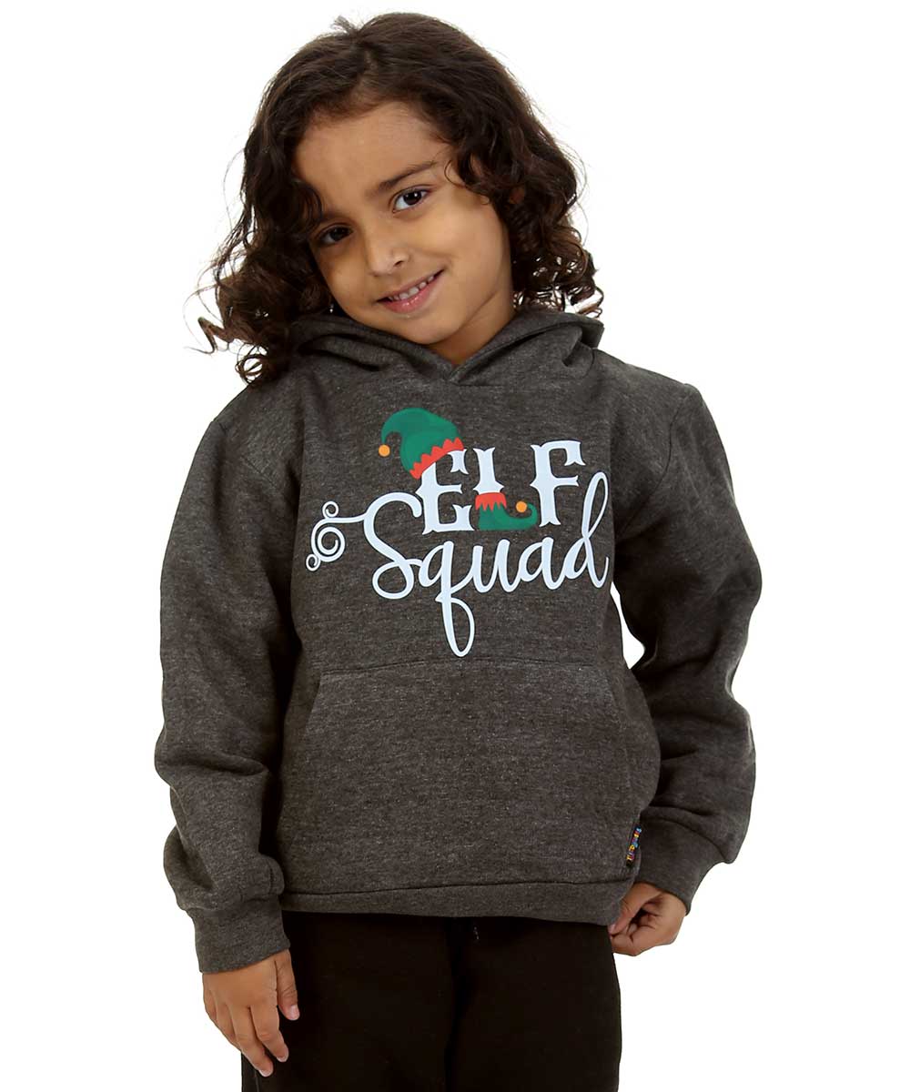 Trendy Toggs Kids Elf Squad Overhead Hoodie Charcoal