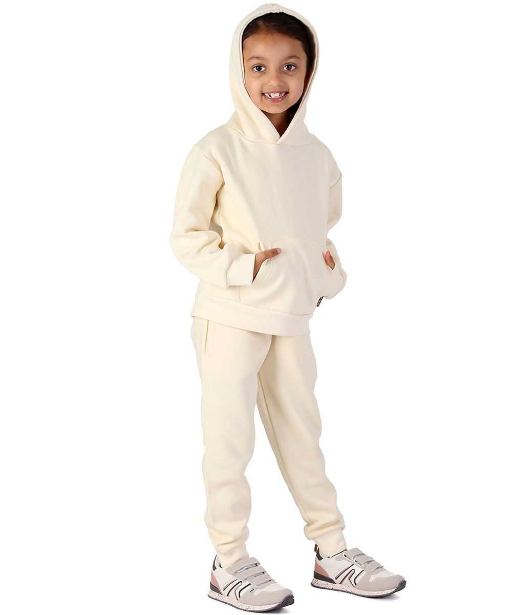 Trendy Toggs Kids Overhead Hoodie Cream Tracksuit