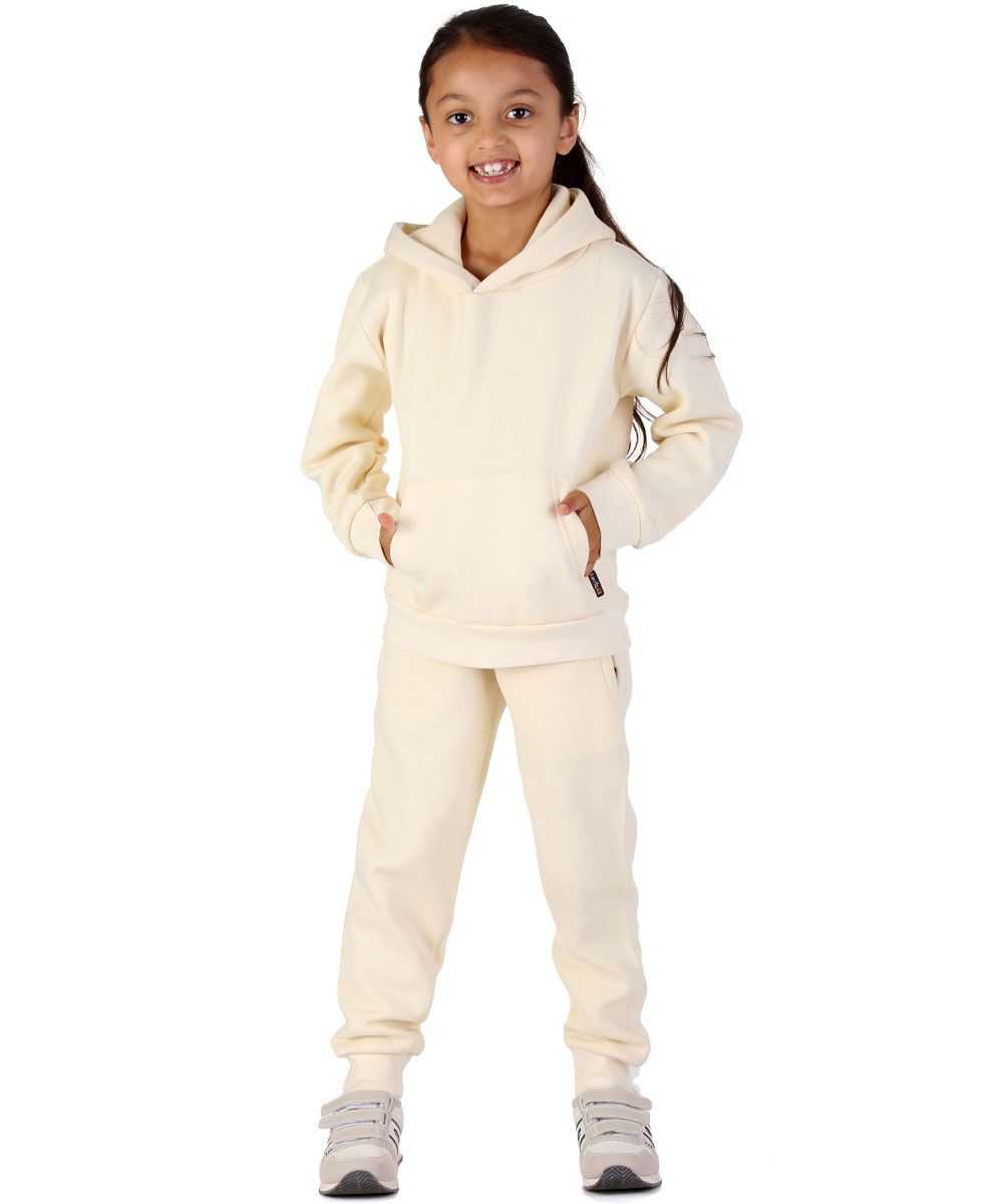 Trendy Toggs Kids Overhead Hoodie Cream Tracksuit