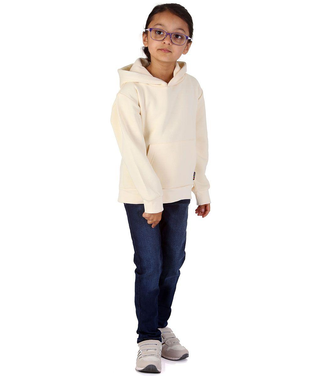 Trendy Toggs Kids Plain Overhead Cream Hoodie