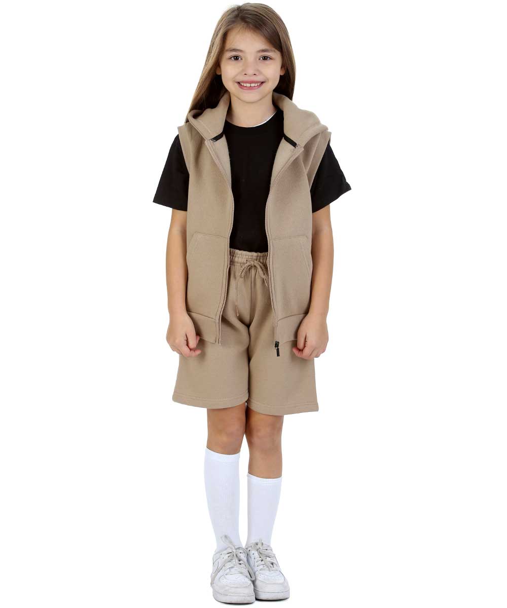 Kids Mocha 2-Piece Gilet and Shorts Set