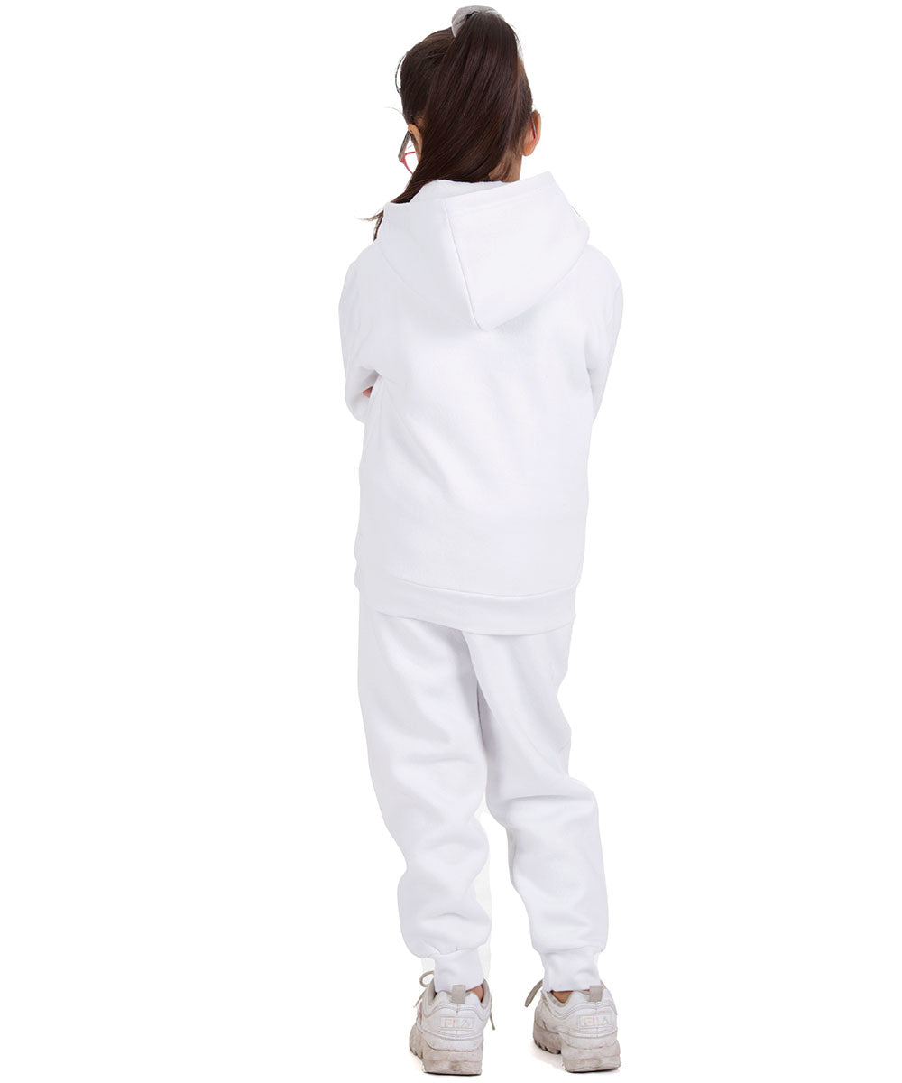 Trendy Toggs Kids Overhead Hoodie White Tracksuit