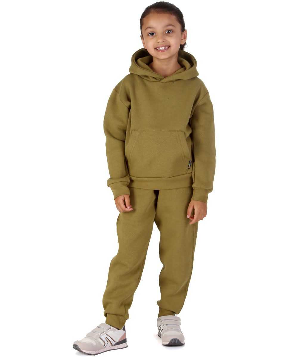Trendy Toggs Kids Overhead Hoodie Olive Green Tracksuit