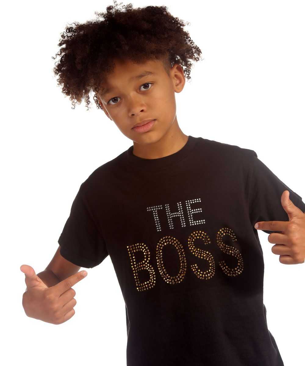 Trendy Toggs Kids The Boss Rhinestone Black T-shirt