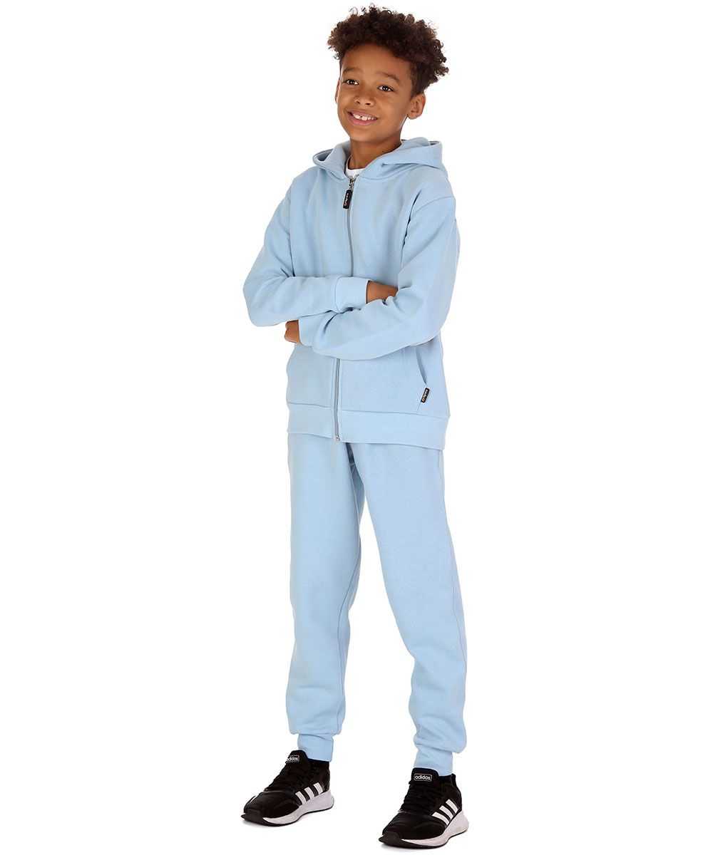 Trendy Toggs Kids Fleece Zip Up Denim Blue Tracksuit