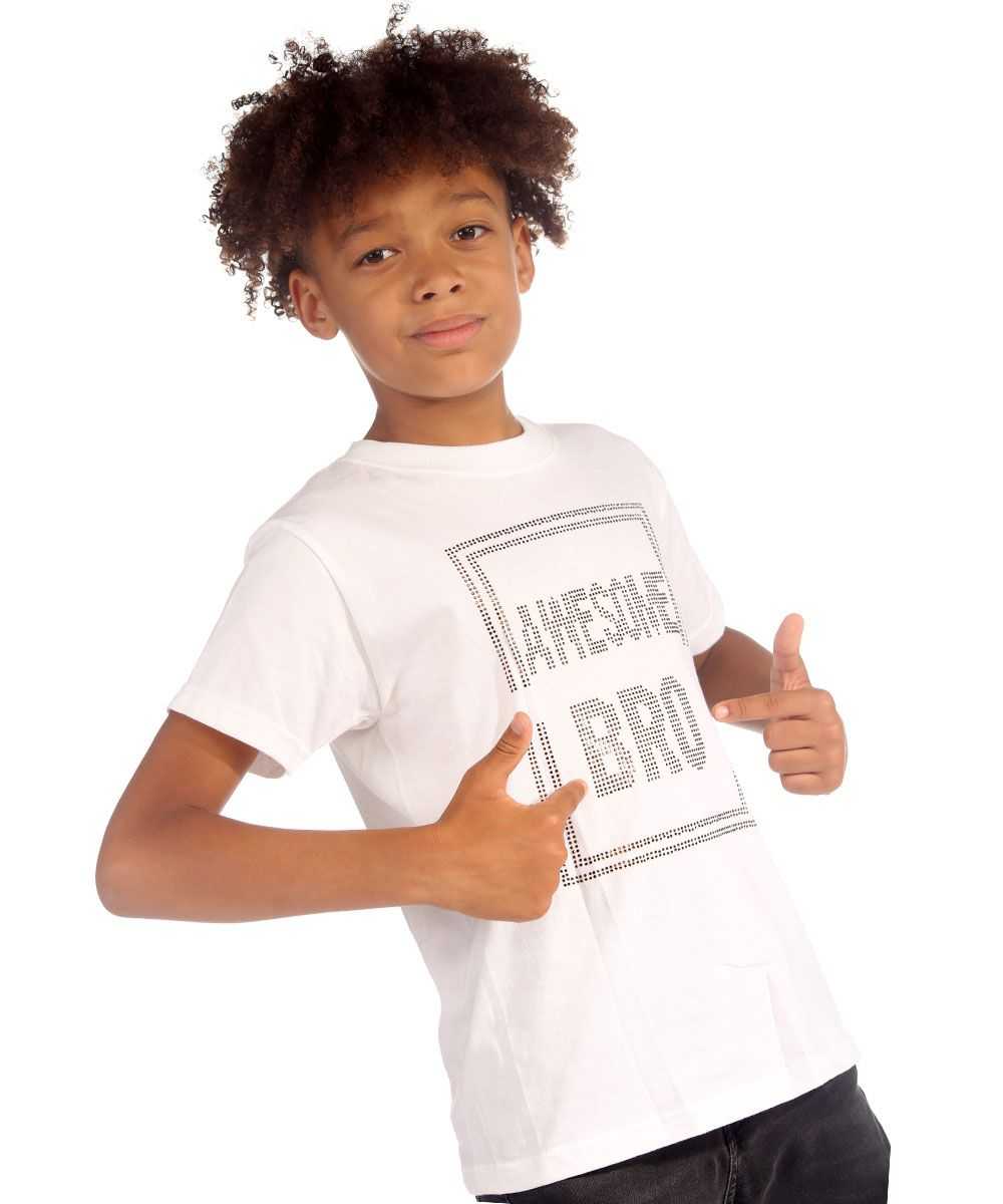Trendy Toggs Kids Awesome Bro Rhinestone White T-shirt