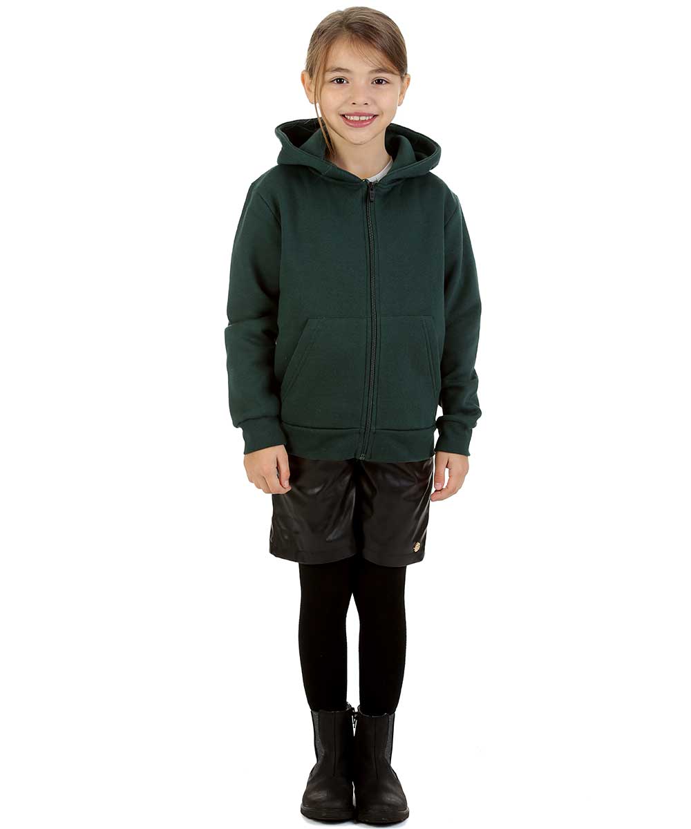 Trendy Toggs Kids Plain Bottle Green Zip Up Hoodie
