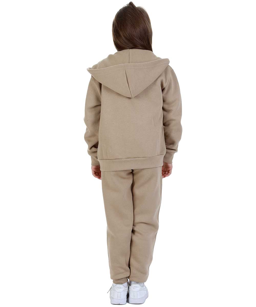 Trendy Toggs Kids Fleece Zip Up Mocha Tracksuit