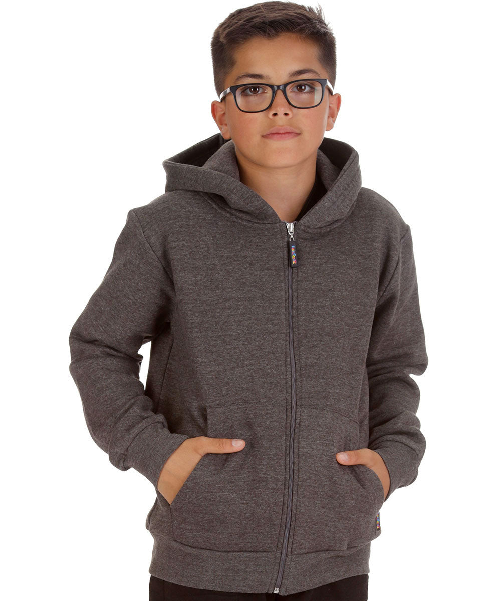 Trendy Toggs Kids Plain Charcoal Zip Up Hoodie